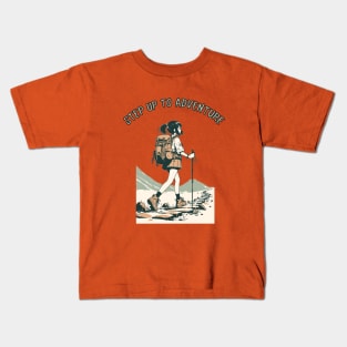 "Trailblazer's Delight: Step Up to Adventure Hiking Graphic Tee" Kids T-Shirt